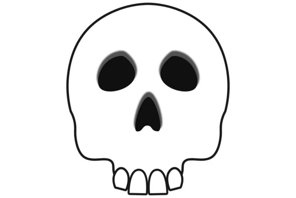 Моторошний Череп Голова Людське Обличчя Анатомія Смерть Піратський Елемент Дизайну — стокове фото