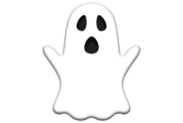 Bílý Duch Halloween Dekorace Umění Fantasy Monstrum Grafický Prvek — Stock fotografie