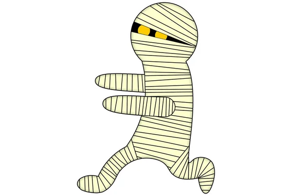 Mumifizierte Tote Mumie Gruselig Halloween Clip Art Verband Zombie Charakter — Stockfoto