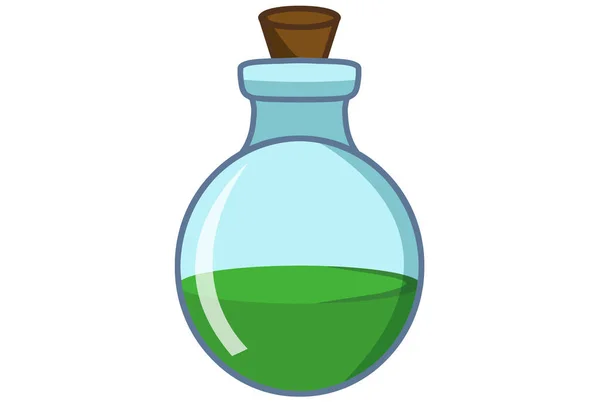 Magician Pot Elixir Groen Drankje Fles Magie Object Alchemie Design — Stockfoto