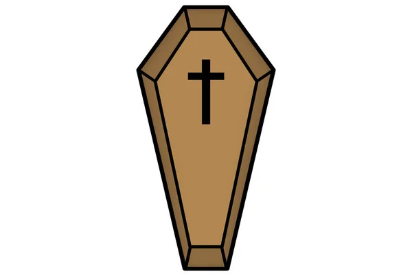 Coffin Clip Art Misterioso Elemento Design Tomba Legno Halloween — Foto Stock