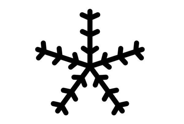 Vánoční Sněhová Vločka Zima Vánoční Design Element Silueta Krystal Symbol — Stock fotografie