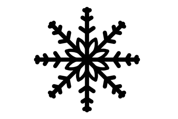 Natale Fiocco Neve Inverno Elemento Design Silhouette Cristallo Simbolo Segno — Foto Stock