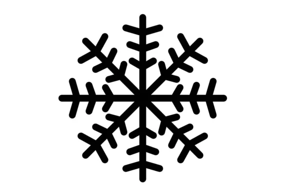 Vánoční Sněhová Vločka Zima Vánoční Design Element Silueta Krystal Symbol — Stock fotografie
