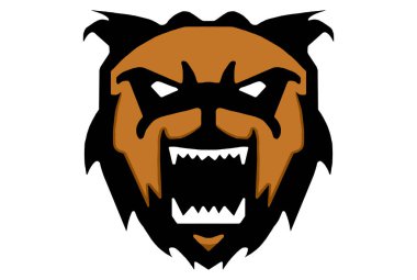 Ayı logosu. Profesyonel Amerikan karakter logoti.