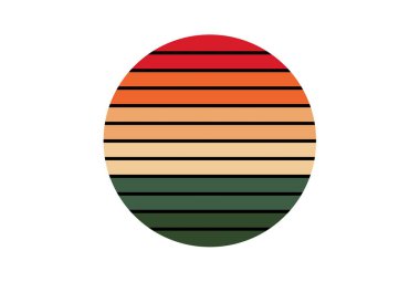 Klasik güneş 60 'ların yaz sembolü çizim sanatı