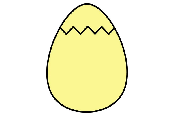 Broken Yellow Egg Shell Natural Chicken Egg Clip Art — Stock Photo, Image