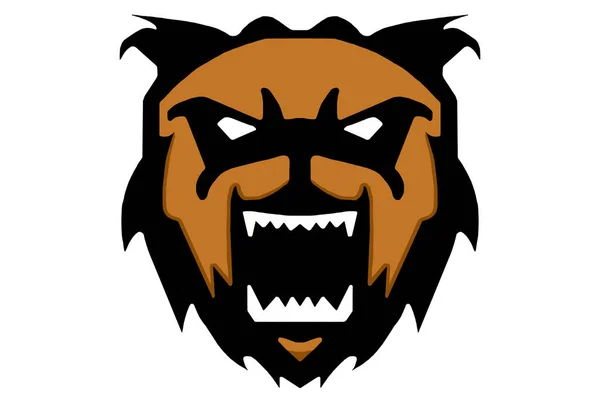 Bear Logo Profesjonalny Amerykański Znak Logotyp Twarz — Zdjęcie stockowe
