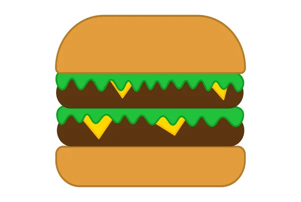 Gustoso Burger Clip Art Deliziosa Griglia Opere Arte Del Fumetto — Foto Stock