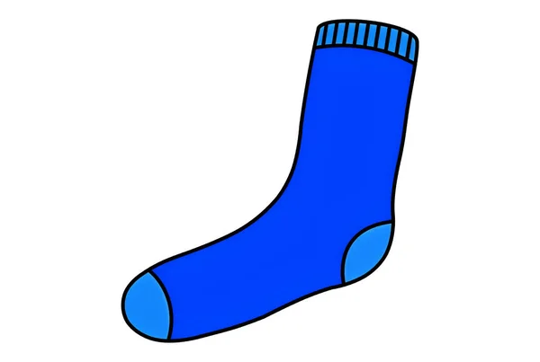 Meia Esporte Azul Roupas Coloridas Artigos Moda — Fotografia de Stock