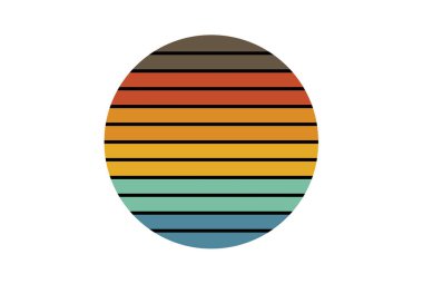 80 'lerin eski tarz daire geometrik şekil klasik günbatımı