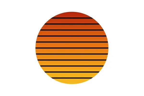 Захід Сонця Смугасте Коло Вінтажні Геометричні Форми Ілюстрації — стокове фото