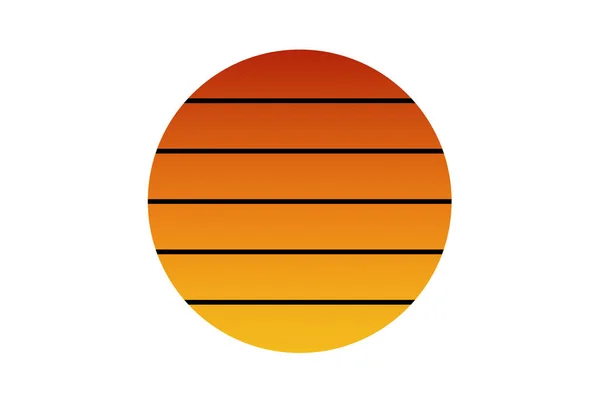 Захід Сонця Смугасте Коло Вінтажне Мистецтво Геометричної Форми — стокове фото
