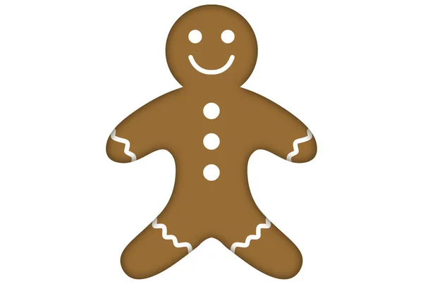 Gingerbread Άνθρωπος Χριστουγεννιάτικη Τέχνη Χαρούμενα Χριστούγεννα Εικονογράφηση Καλά Χριστούγεννα Θρησκευτικό — Φωτογραφία Αρχείου