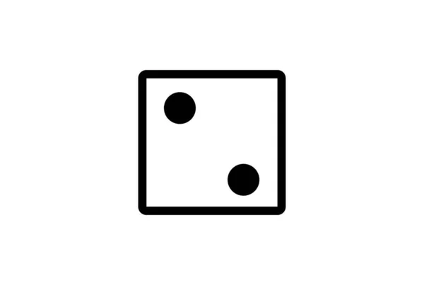 Dice Number Two Black Gaming Icon Silhouette Lucky Roll Chance — Stock Photo, Image