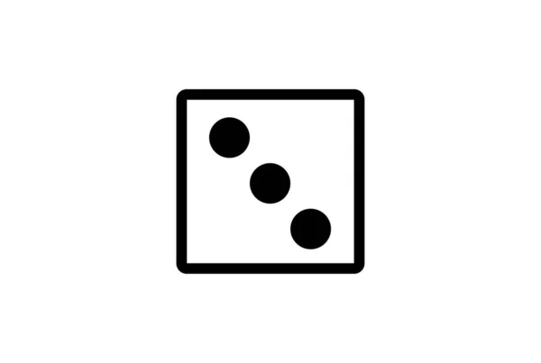 Dice Number Three Black Gaming Icon Silhouette Lucky Roll Chance — Stock Photo, Image