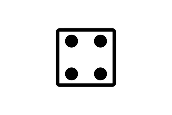Dice Number Four Black Gaming Icon Silhouette Lucky Roll Chance — Stock Photo, Image