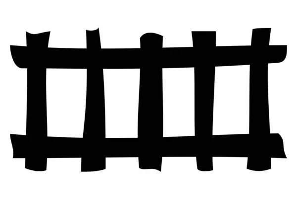 黑色花园围栏木门轮廓符号阳台防御艺术 — 图库照片