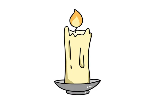 Свічка Моторошна Хеллоуїн Ілюстрація Барвистий Жах Векторний Графічний Дизайн — стокове фото
