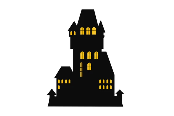 Castillo Espeluznante Arte Halloween Colorido Vector Horror Diseño Gráfico — Foto de Stock