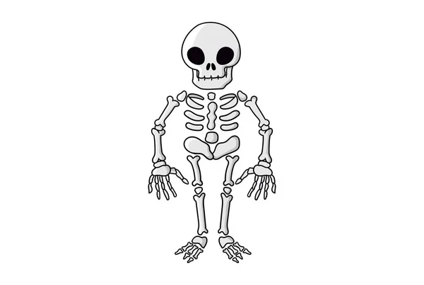 Esqueleto Espeluznante Arte Halloween Colorido Vector Horror Diseño Gráfico — Foto de Stock