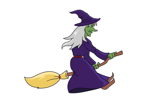 Witch Creepy Halloween Grafika Kolorowe Horror Wektor Projekt Graficzny — Zdjęcie stockowe