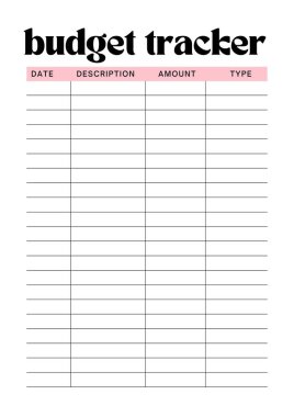 Bütçe planlayıcısı dijital planlama, sayfa yazdırılabilir şablonu ekle