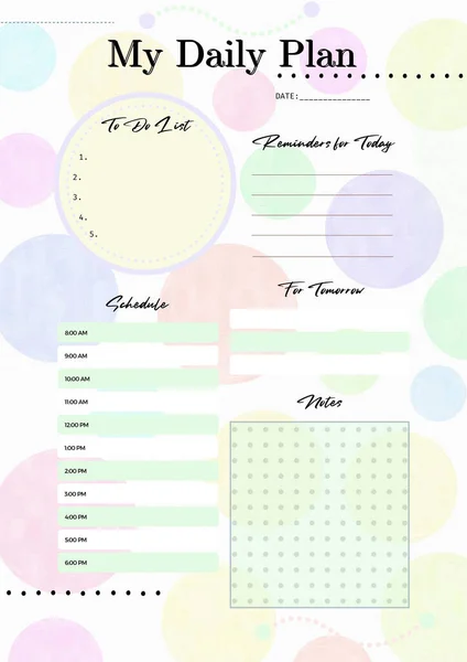 Dot Planner Digital Planning Insert Sheet Printable Page Template — Stock Photo, Image