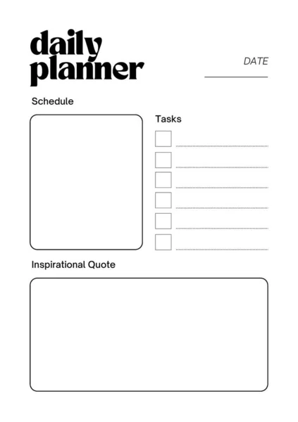Inspirational Planner Digital Planning Insert Φύλλο Εκτυπώσιμο Πρότυπο Σελίδας — Φωτογραφία Αρχείου