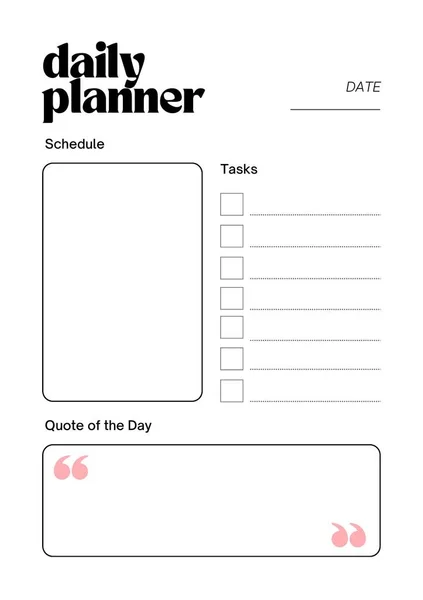 Quotes Planner Digital Planning Insert Sheet Printable Page Template — 스톡 사진