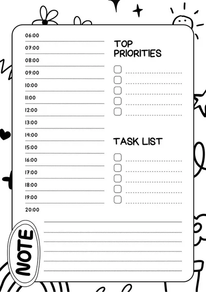 Doodles Planner Digital Planning Insert Sheet Printable Page Template — Photo