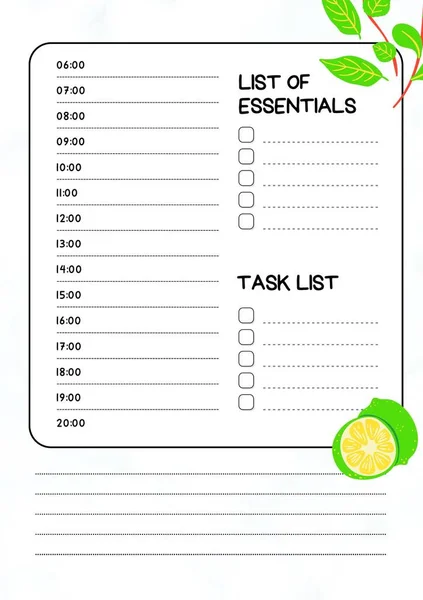 Essentials Planner Digital Planning Insert Sheet Modello Pagina Stampabile — Foto Stock