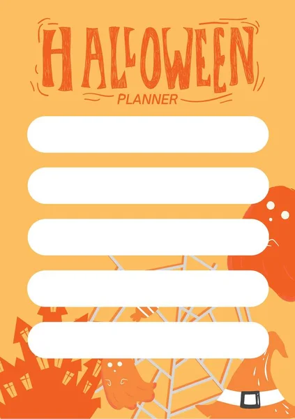 Planejador Halloween Planejamento Digital Inserir Folha Modelo Página Imprimível — Fotografia de Stock