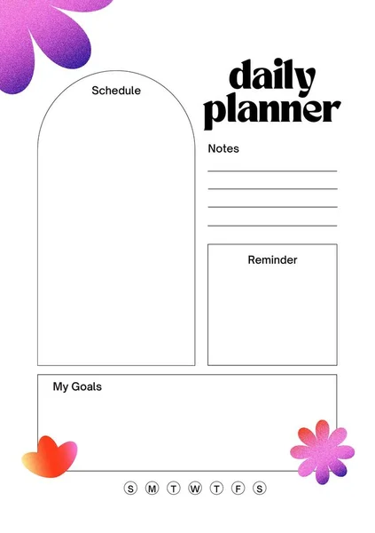 Aesthetic Planner Digital Planning Insert Sheet Printable Page Template — Stock Photo, Image