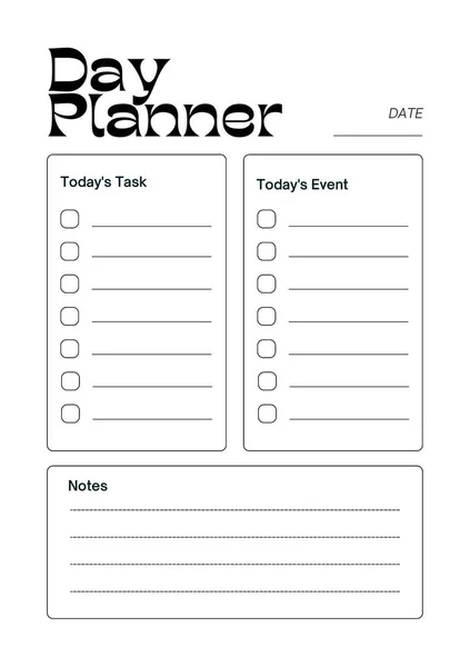 Günlük Planlayıcı Dijital Planlama Sayfa Yazdırılabilir Şablonu Ekle — Stok fotoğraf
