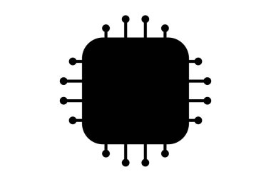 Chip düz uygulama simgesi minimalist web sembolü siyah işareti
