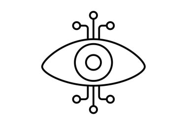 Göz çizgisi simgesi web sitesi simgesi uygulama veya web için yapay zeka simgesi