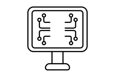 Bilgisayar satırı simgesi web sitesi simgesi uygulama veya web için yapay zeka simgesi