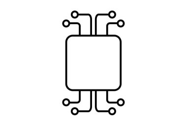 Uygulama veya web için çip satırı simgesi simgesi yapay zeka simgesi