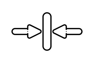 Sol ve sağ çizgi simgesi siyah web sitesi simgesi minimalist ana çizgi işareti
