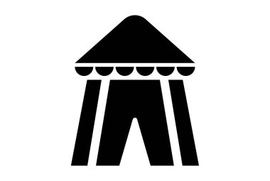 Sirk Çadırı karnaval simgesi. Siyah parti sembolü. Sirk sembolü. Sanat.