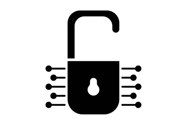 Lock Flat App Icon Minimalist Web Symbol Black Sign — Stock Photo, Image