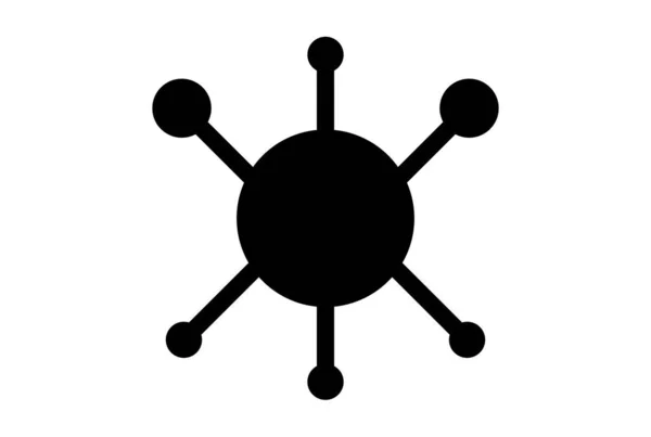 Molekuláris Szerkezet Lapos App Ikon Minimalista Web Szimbólum Fekete Jel — Stock Fotó