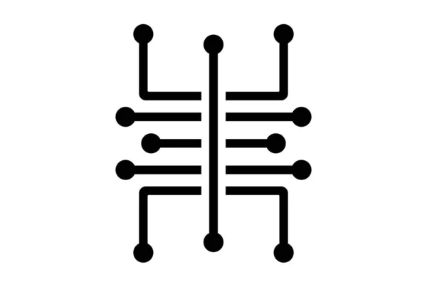Sieć Neuronowa Płaska Ikona Aplikacji Minimalistyczny Symbol Sieci Web Czarny — Zdjęcie stockowe