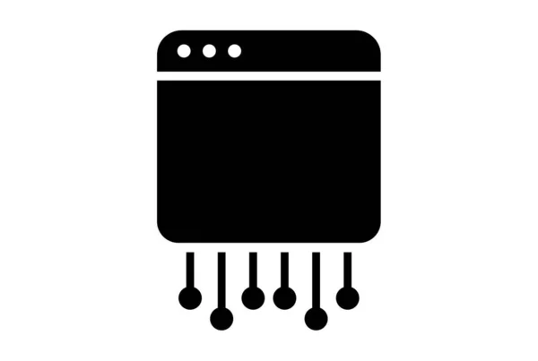 Web Płaska Aplikacja Ikona Minimalistyczny Symbol Strony Czarny Znak — Zdjęcie stockowe