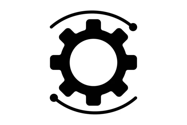 Konfigurasi Gear Flat App Ikon Minimalis Simbol Web Tanda Hitam — Stok Foto