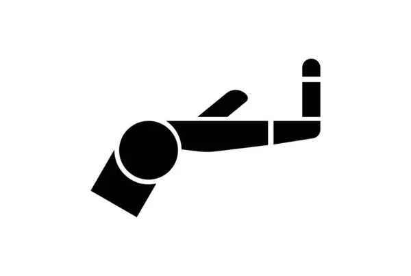 Roboter Hand Flache App Symbol Minimalistischen Web Symbol Schwarzes Zeichen — Stockfoto