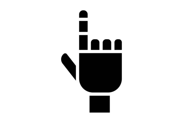 Ρομπότ Χέρι Επίπεδη Εφαρμογή Εικονίδιο Μινιμαλιστικό Σύμβολο Web Μαύρο Σημάδι — Φωτογραφία Αρχείου