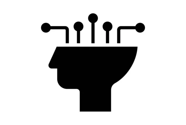Искусственный Интеллект Плоский Значок Приложения Минималистский Веб Символ Черный Знак — стоковое фото