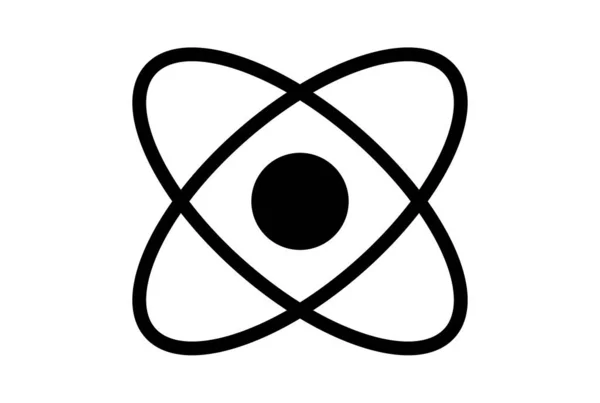 Atom Icono Plano Aplicación Minimalista Símbolo Web Signo Negro — Foto de Stock